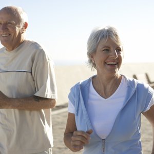 Couple walking on beach