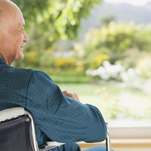 Senior man in wheel chair